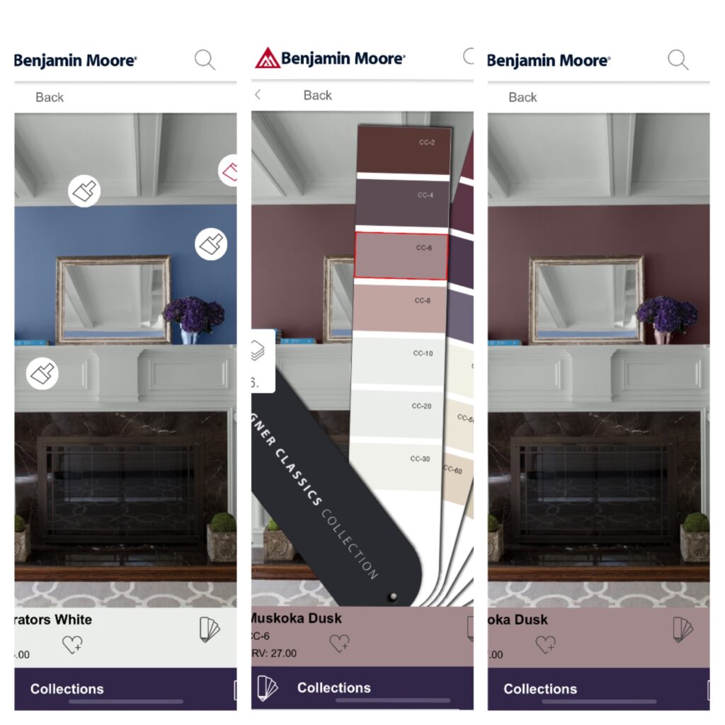 Screenshot of Benjamin Moore's Color Portfolio mobile app