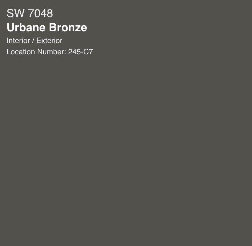 Sherwin Williams' "Urbane Bronze" color / #7048