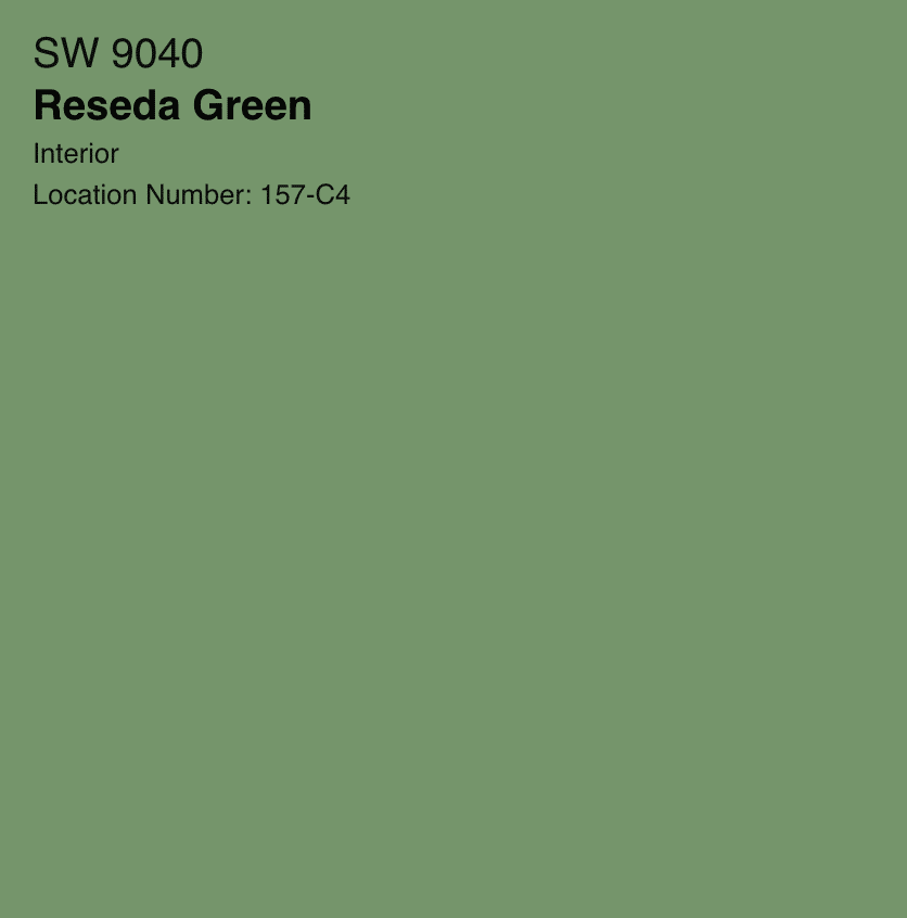 Sherwin Williams' "Reseda Green" color / #9040