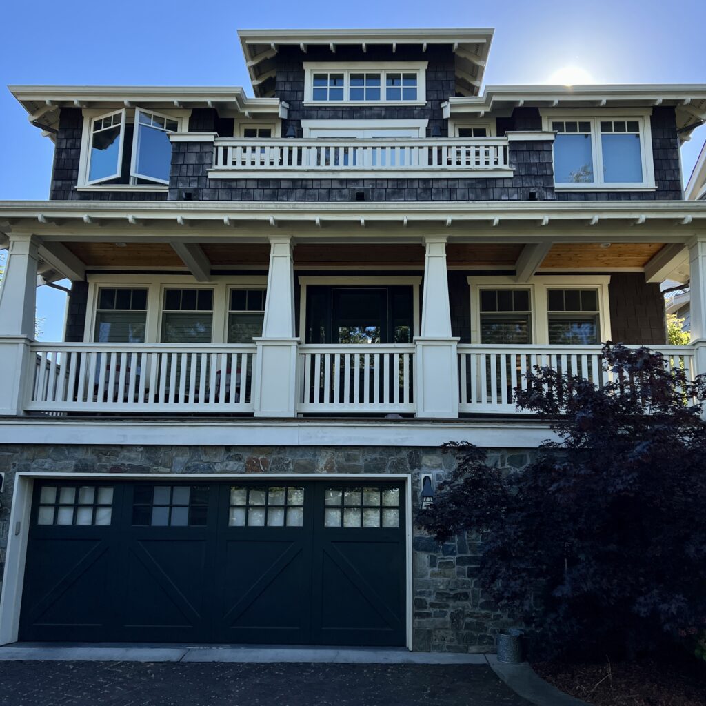 Exterior of house before staining.