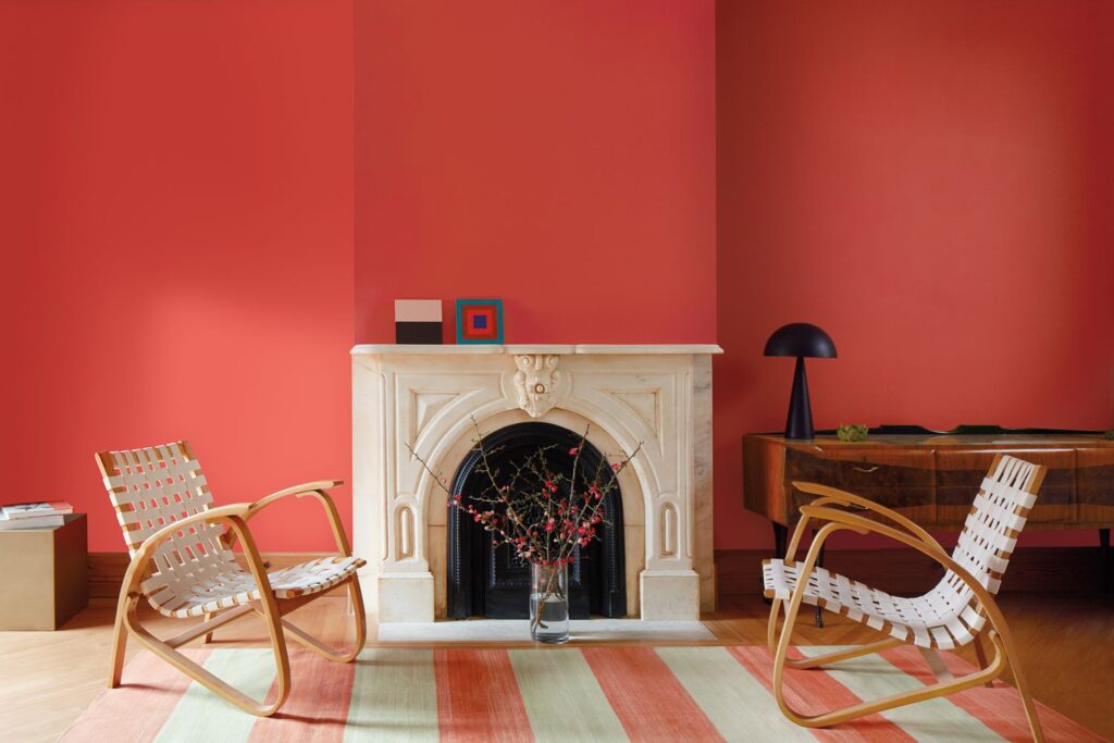 Raspberry Blush color applied to the walls.