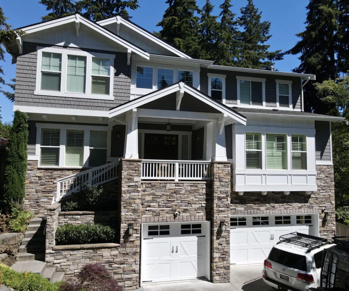 Seattle Beacon Hill exterior painting project - white/black color scheme