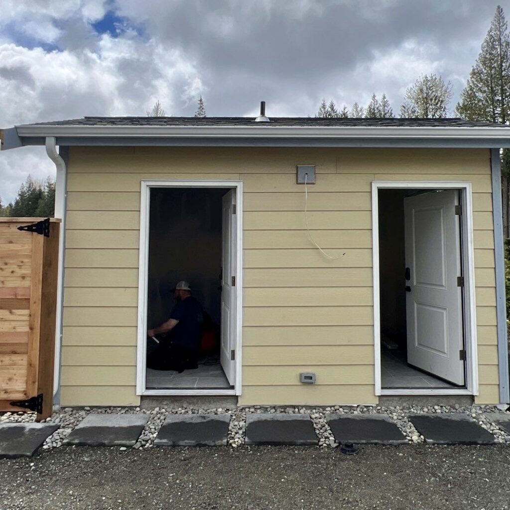 This a photo of newly installed hardieplank siding before painting.