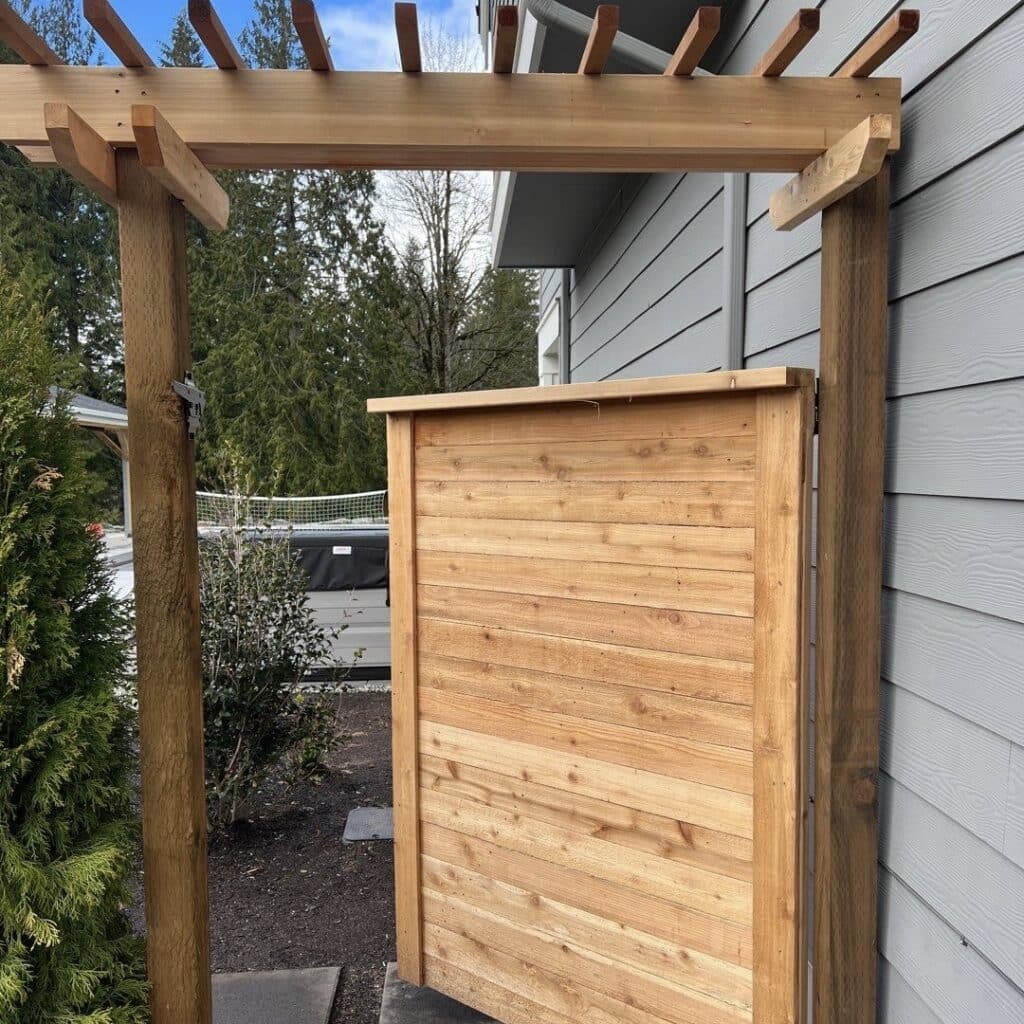 This is a newly installed wood fence before painting.