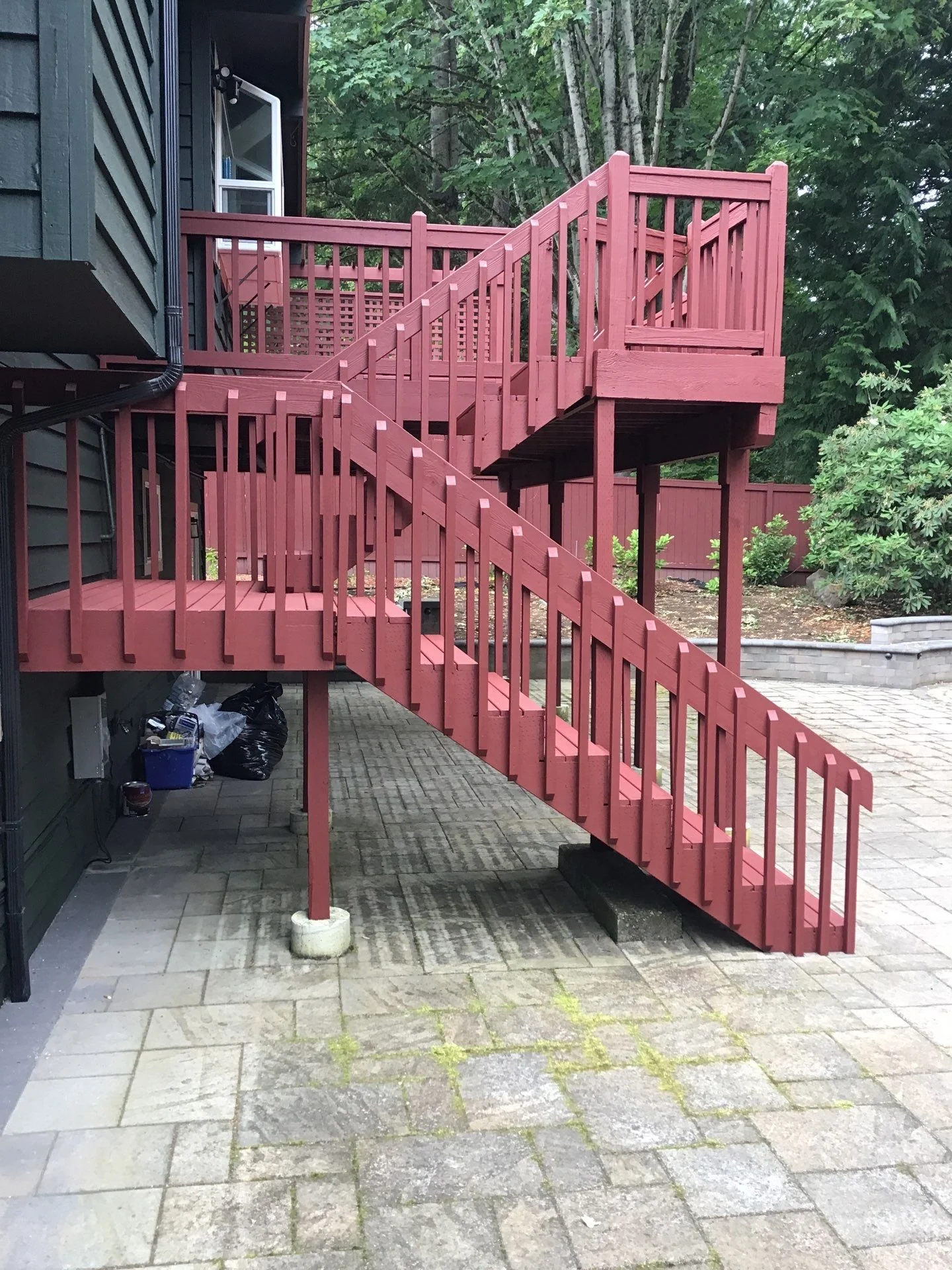 Exterior deck painting project completed by Sound Painting Solutions