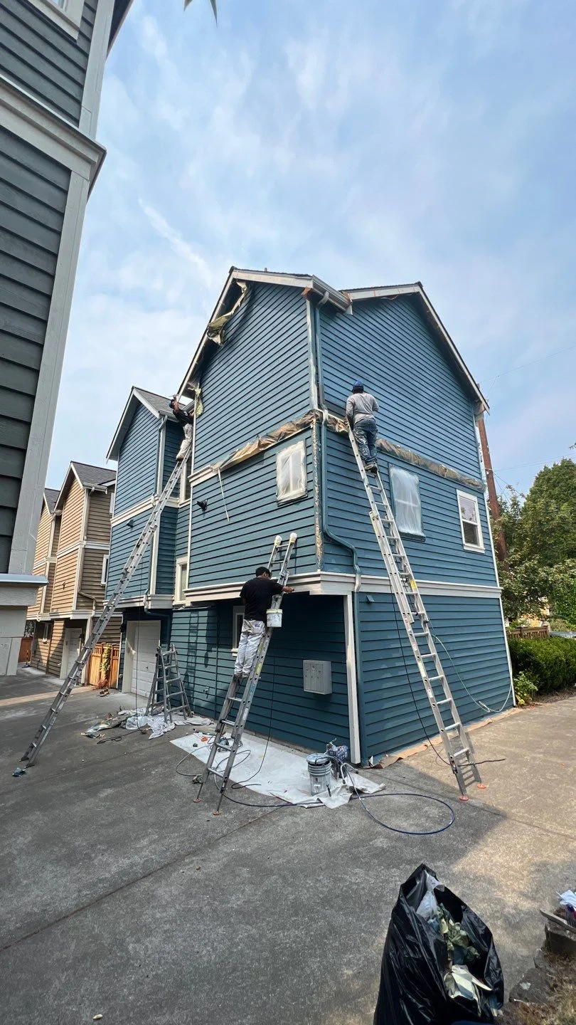 Exterior painting in progress